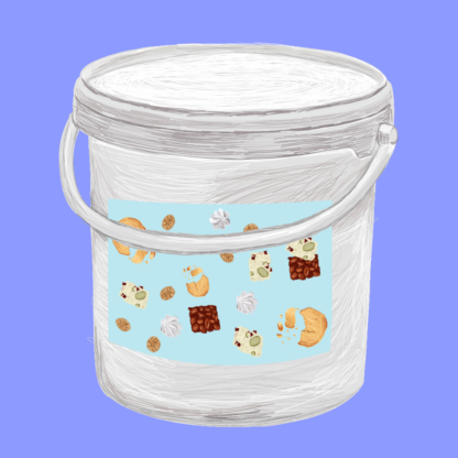 bucket with gelato chunks