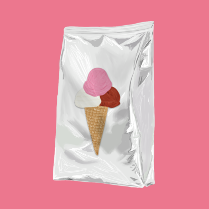 bag with gelato supplements
